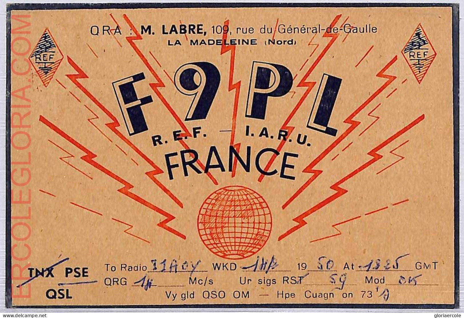 Ad9059 - FRANCE - RADIO FREQUENCY CARD   - 1950 - Radio