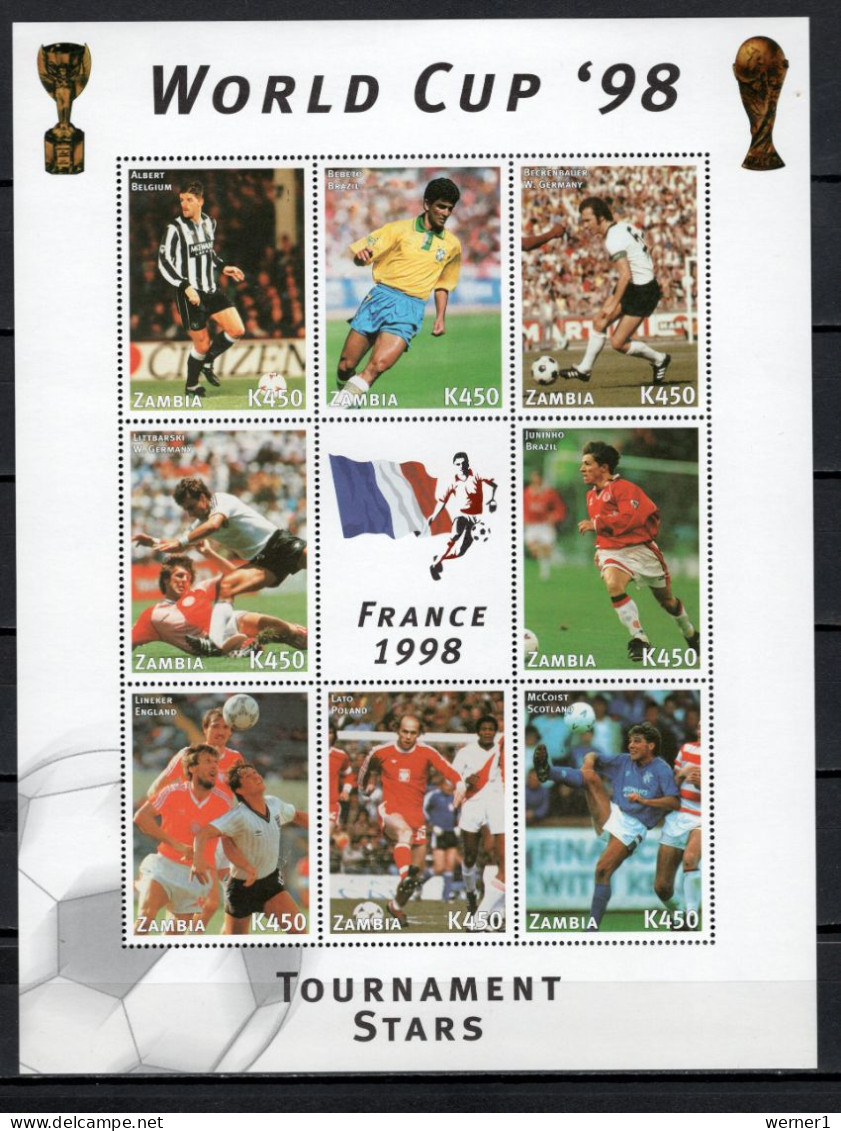 Zambia 1998 Football Soccer World Cup Set Of 3 Sheetlets + S/s MNH - 1998 – Frankreich