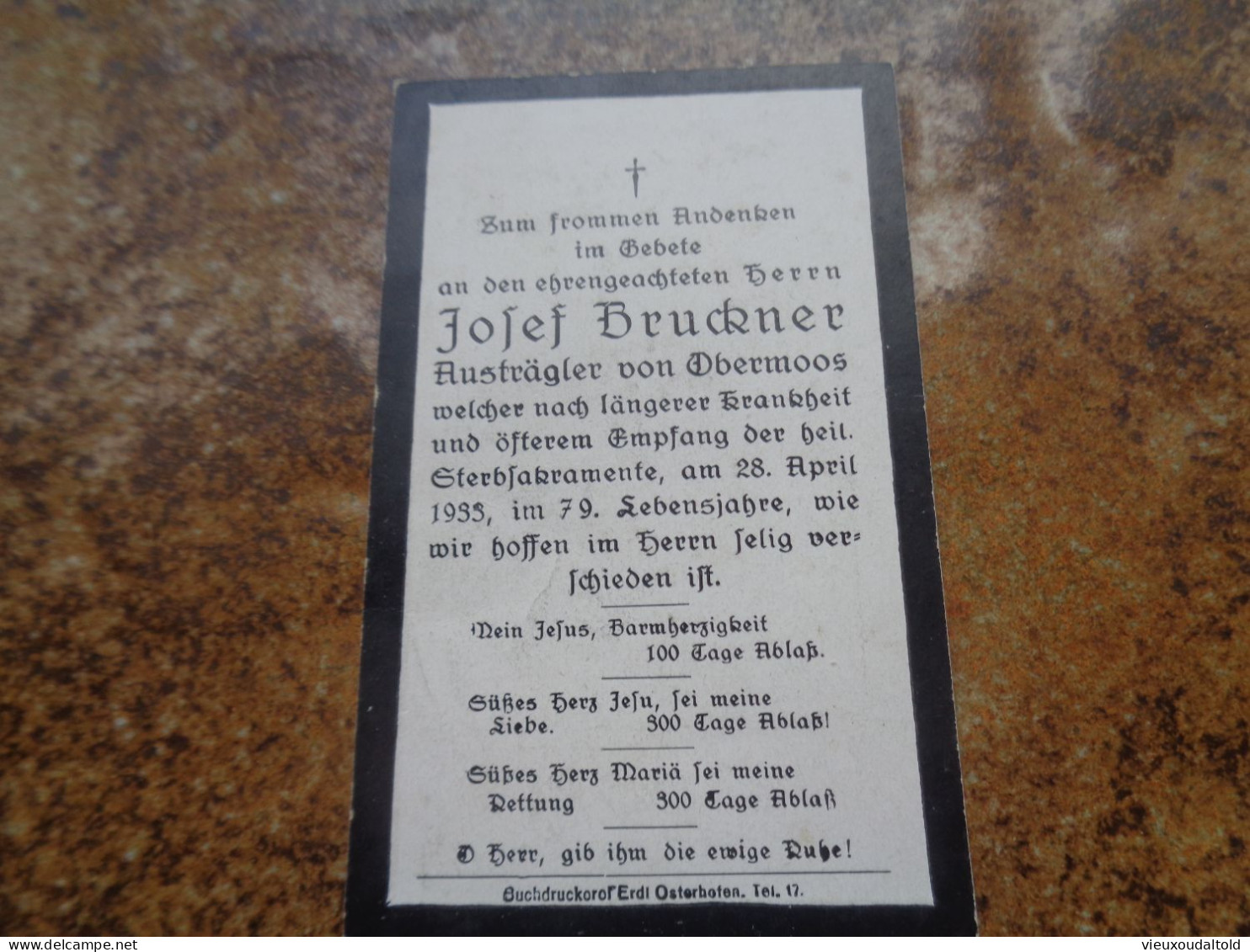 Doodsprentje/ Sterbekarte     Herrn  Josef Bruckner  79 Jahre - Godsdienst & Esoterisme