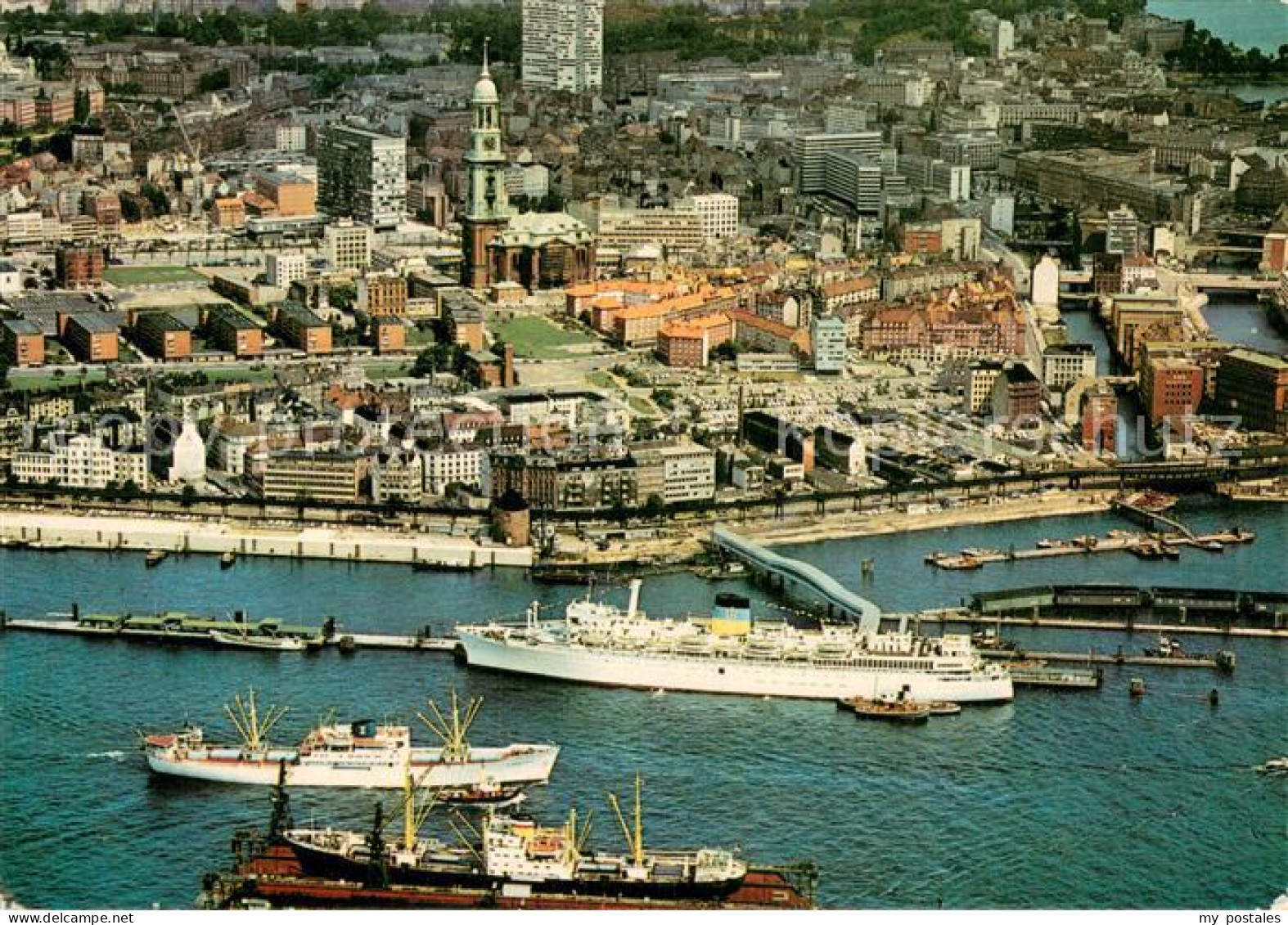 73752483 Hamburg Hafen Und St Michaeliskirche Fliegeraufnahme Hamburg - Andere & Zonder Classificatie