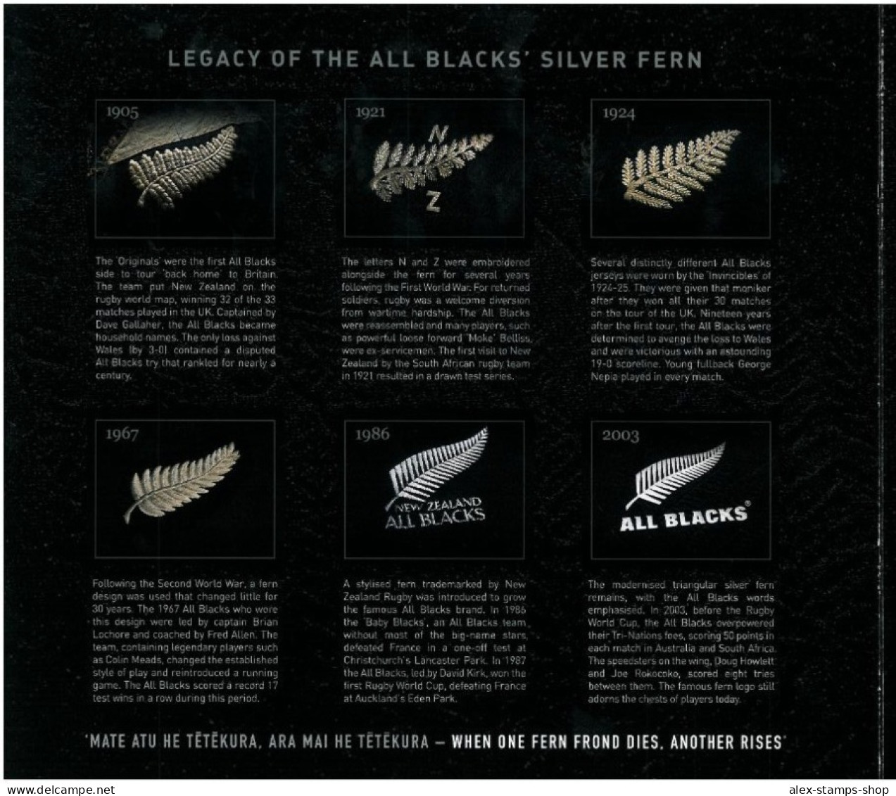 NEW ZEALAND 2019 ALL BLACKS - LEGACY OF THE SILVER FERN NEW SPECIAL FOLDER - Presentation Packs