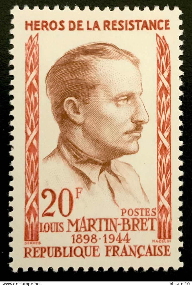 1959 FRANCE N 1201 LOUIS MARTIN BRET HÉROS DE LA RÉSISTANCE - NEUF** - Nuovi