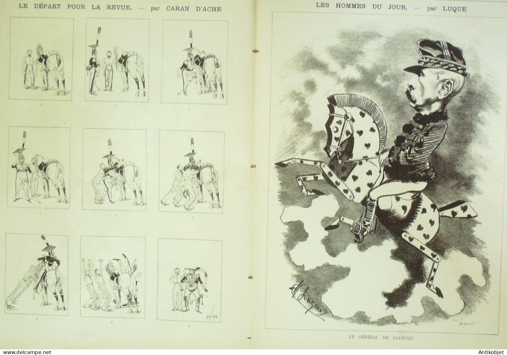 La Caricature 1885 N°298 Amour Jaloux Caran D'Ache Gino Job De Galifet Paar Luque Caran D'Ache - Zeitschriften - Vor 1900