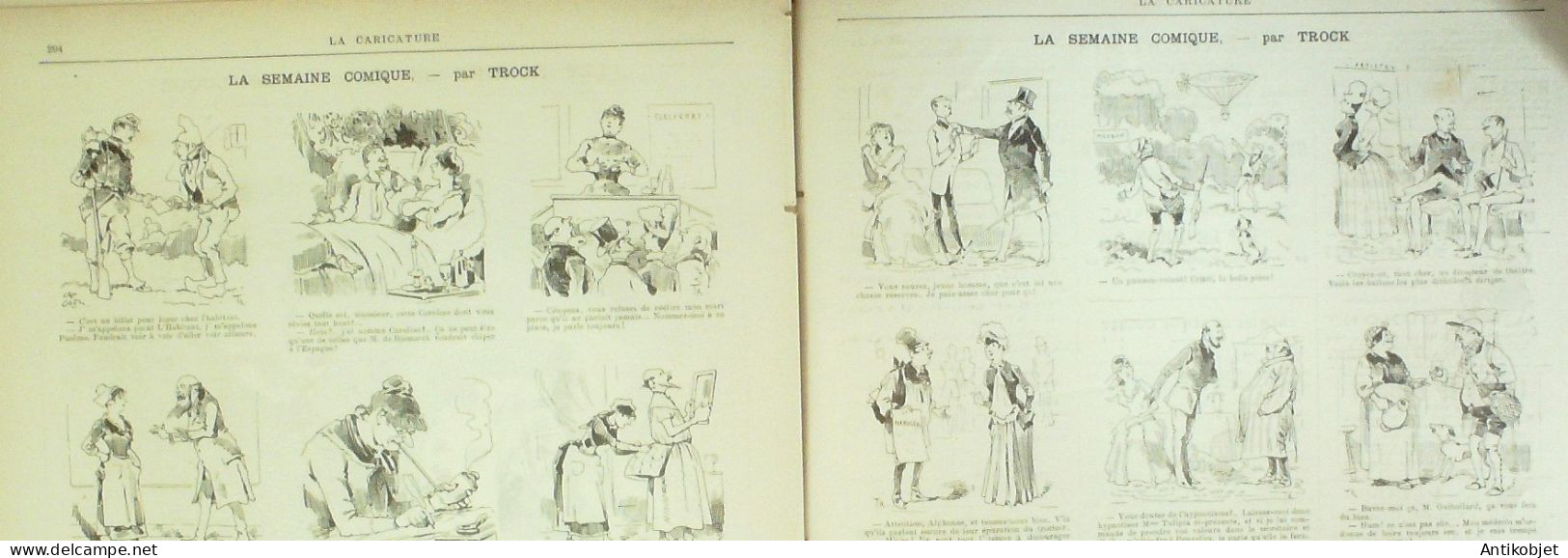 La Caricature 1885 N°298 Amour Jaloux Caran D'Ache Gino Job De Galifet Paar Luque Caran D'Ache - Magazines - Before 1900