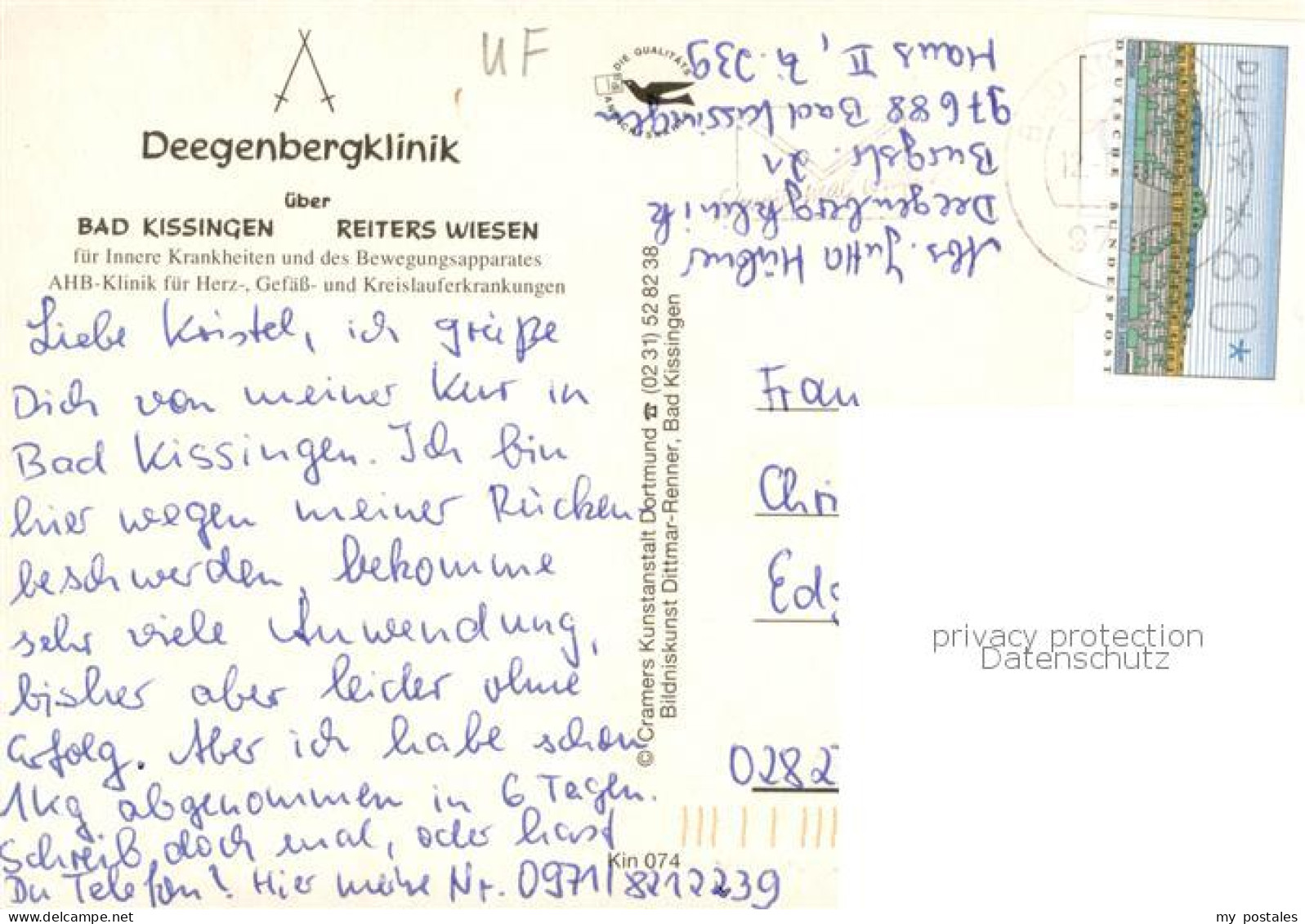 73752423 Bad Kissingen Deegenbergklinik Fliegeraufnahme Bad Kissingen - Bad Kissingen