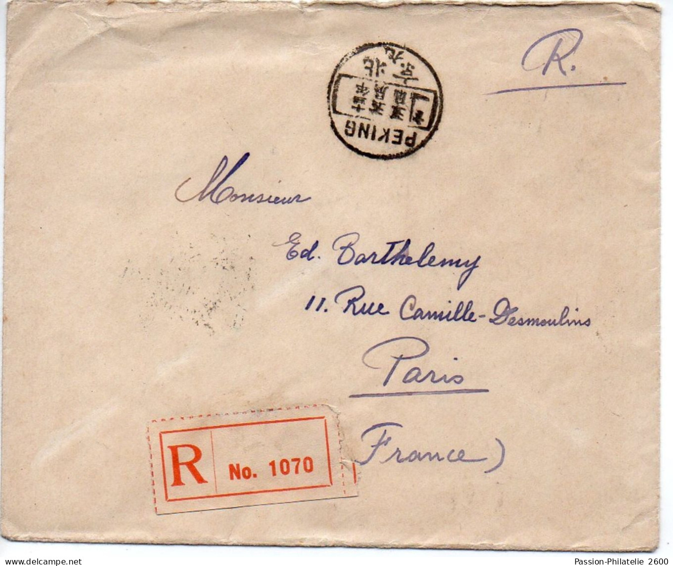 Chine : Jonque (dont Entier Postal Découpé) + Récolte Du Riz Sur Lettre Recommandée De 1924 Pour La France - Lettres & Documents