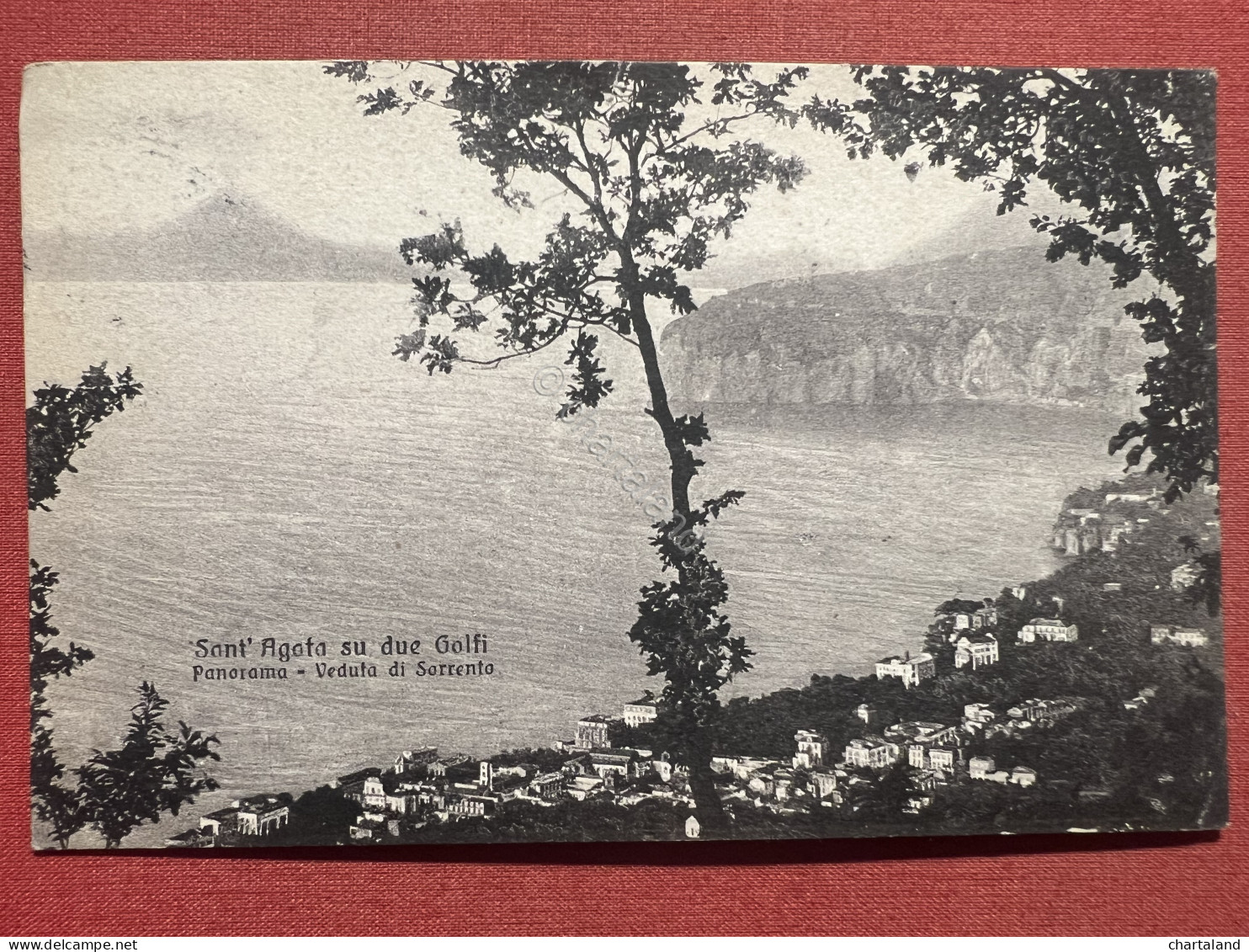 Cartolina - Sant'Agata Sui Due Golfi - Panorama - Veduta Di Sorrento - 1917 - Napoli