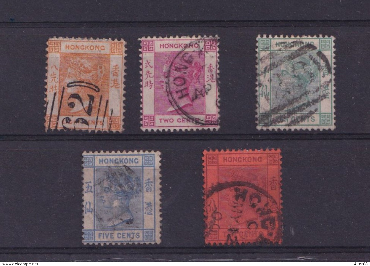 LOT DE TIMBRES CLASSIQUES HONG KONG OBLITERES  DE 1863 A 1877.. INTERESSANTS.A VOIR - Used Stamps