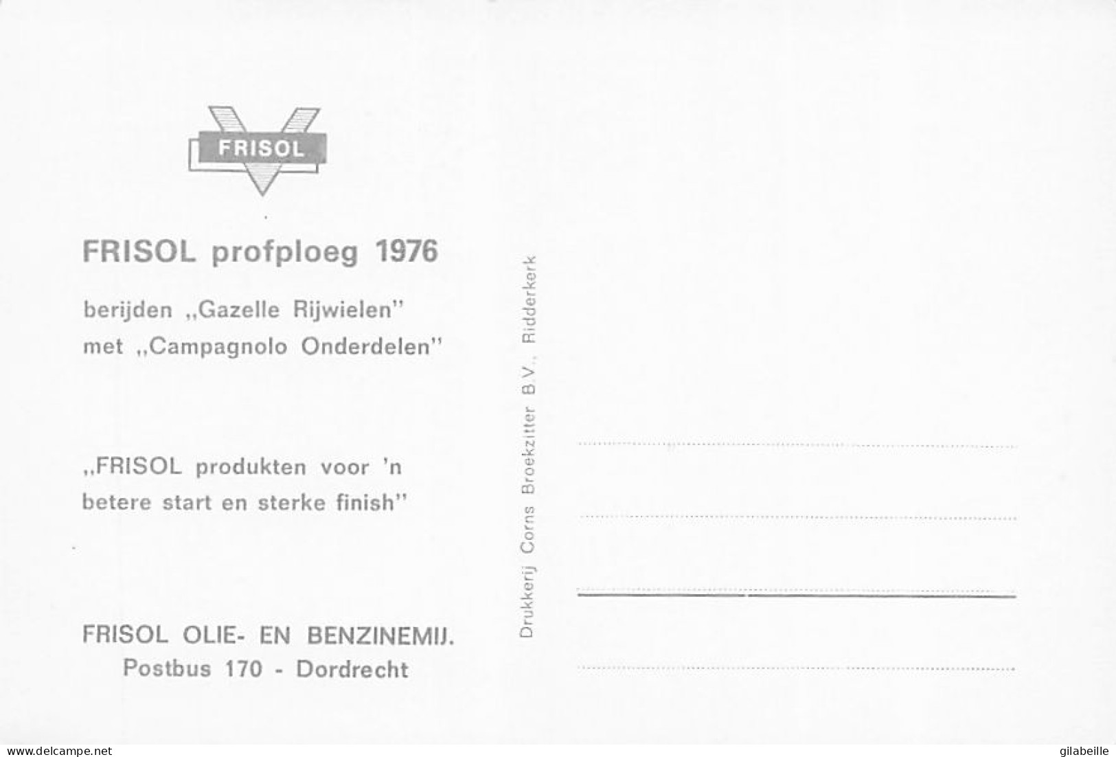 Vélo Coureur Cycliste Néerlandais Gerard Kamper - Team Frisol  -  Cycling - Cyclisme - Ciclismo - Wielrennen -  - Wielrennen