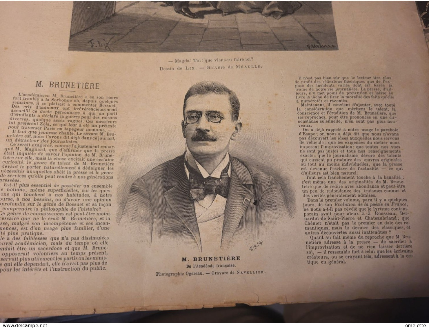 JOURNAL ILLUSTRE 94 / MATCH PAILLARD RAMOGE DE PARIS AU HAVRE /MARINE TORPILLEUR CROISEUR /BRUNETIERE TOULON ACADEMIE - Revistas - Antes 1900