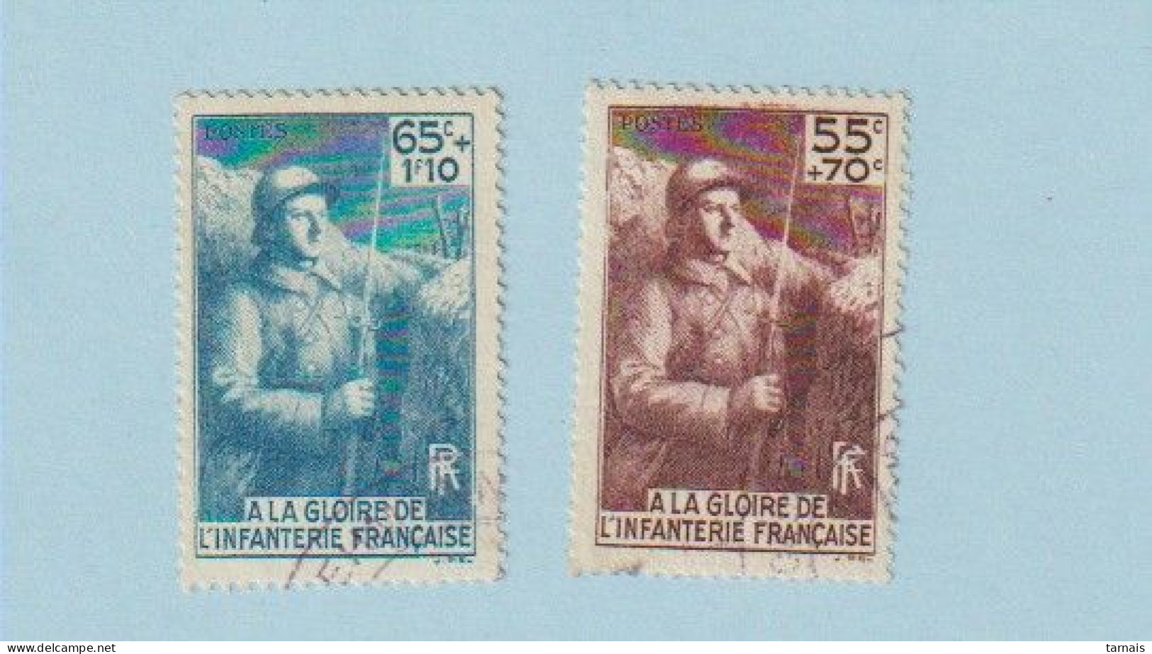 1938 N°386 Et 387 Gloire à L'Infanterie Oblitérés  (lot 39) - Used Stamps