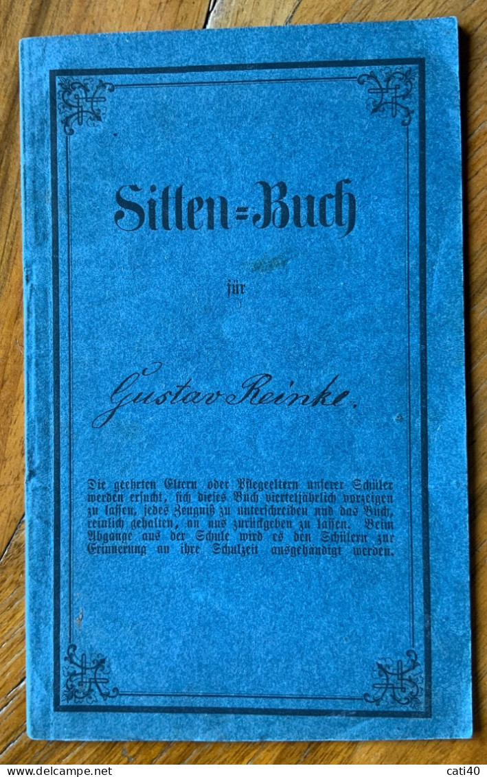 SITTEN = BUCH  - GUSTAV REINKE - 1876 - Historische Dokumente