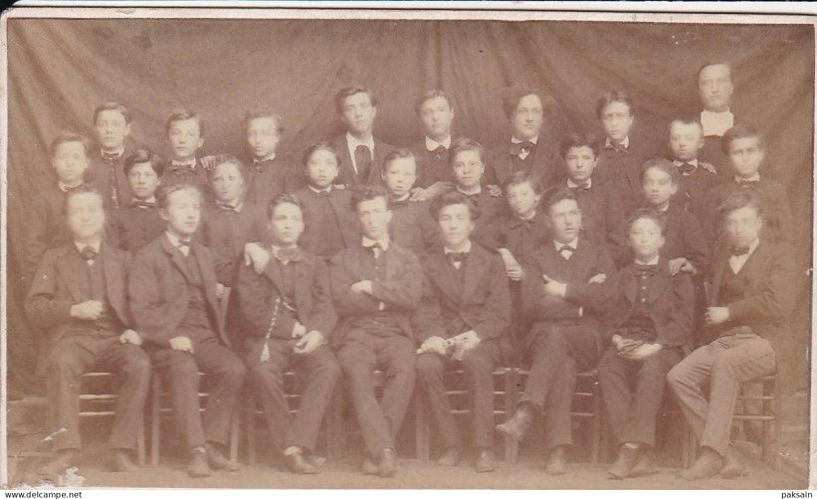 Photographie Photo CDV 19ème Lyon Pelletot : Personnes En Groupe étudiants Académie Université école Musique ? - Oud (voor 1900)