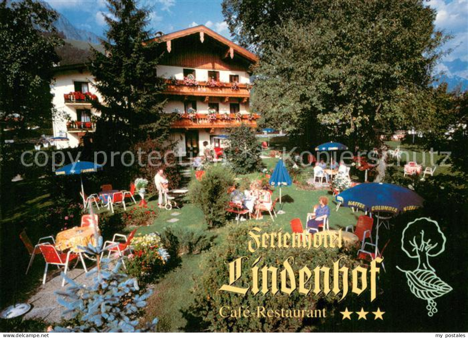 73752340 Leogang Ferienhotel Lindenhof Cafe Restaurant Garten Leogang - Sonstige & Ohne Zuordnung