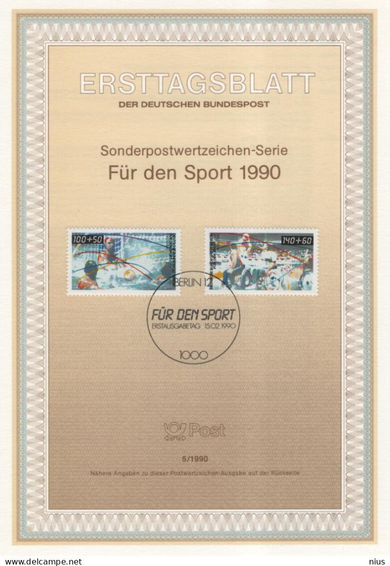 Germany Deutschland 1990-5 Fur Den Sport, Wasserball Basketball Behindertensport Water Polo Basketball Disabled, Berlin - 1991-2000