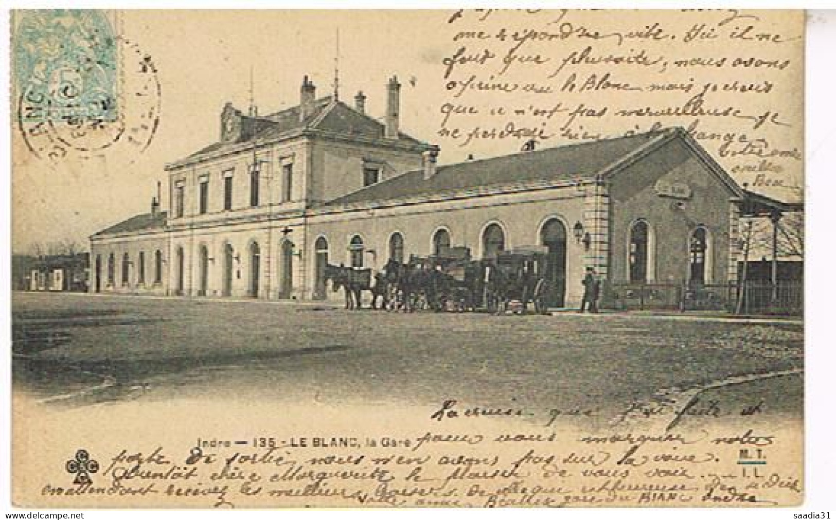 36  LE BLANC  LA GARE  1905 - Le Blanc