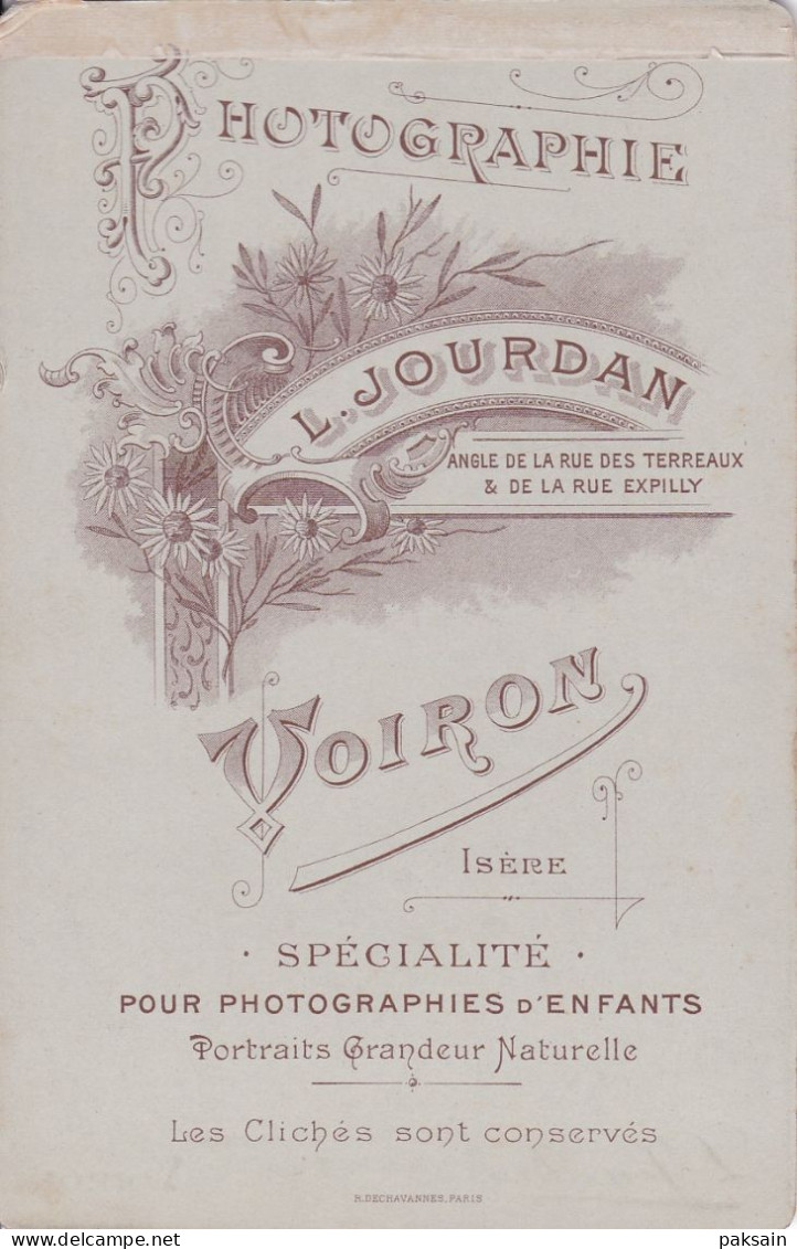 Carte Cabinet PHOTO ANCIENNE Photographie L. Jourdan Voiron Isère 38 Famille Iséroise Costume Traditionnel Folklorique - Anciennes (Av. 1900)