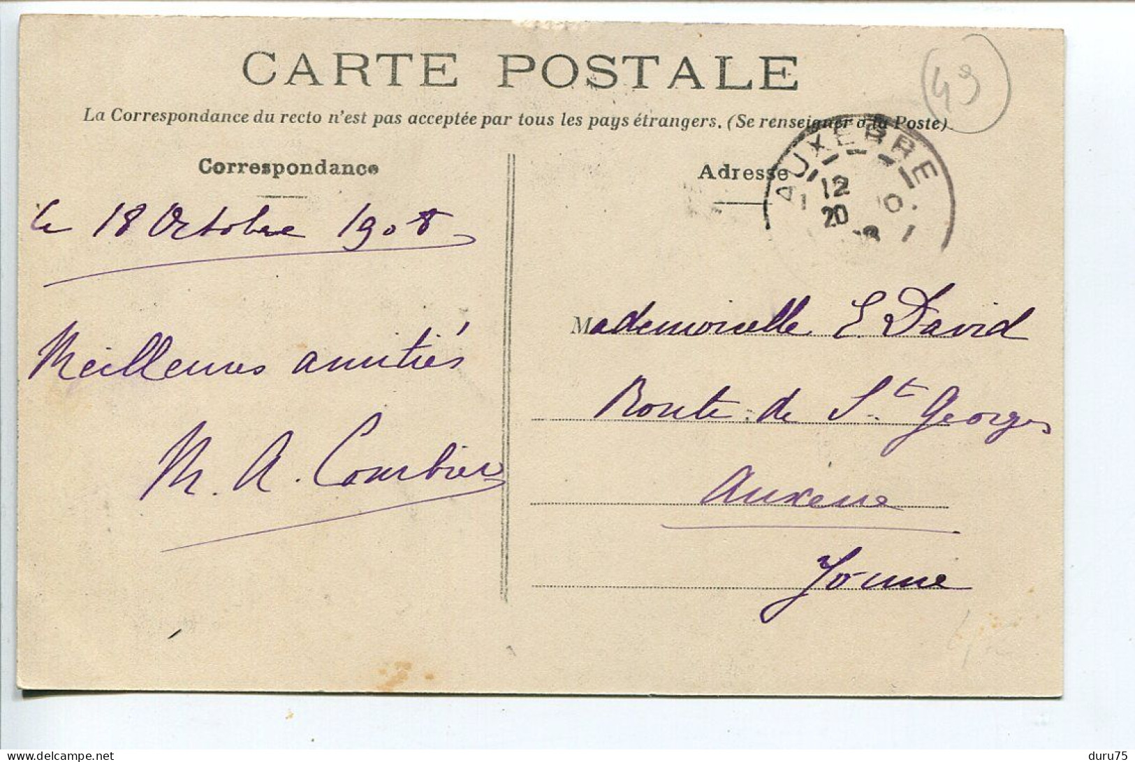 CPA Voyagé 1908 * VILLEBERNIER ( Château De Valfleury Val Fleury ) - Altri & Non Classificati