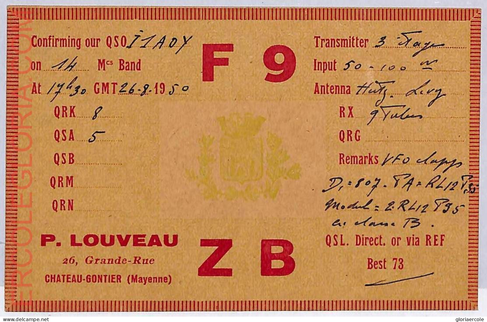 Ad9065 - FRANCE - RADIO FREQUENCY CARD   - 1950 - Radio