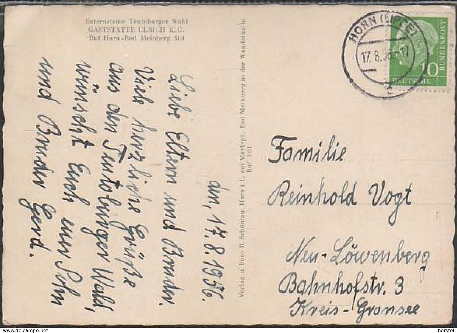 D-32756 Detmold - Externsteine - Stamp 1956 - Detmold