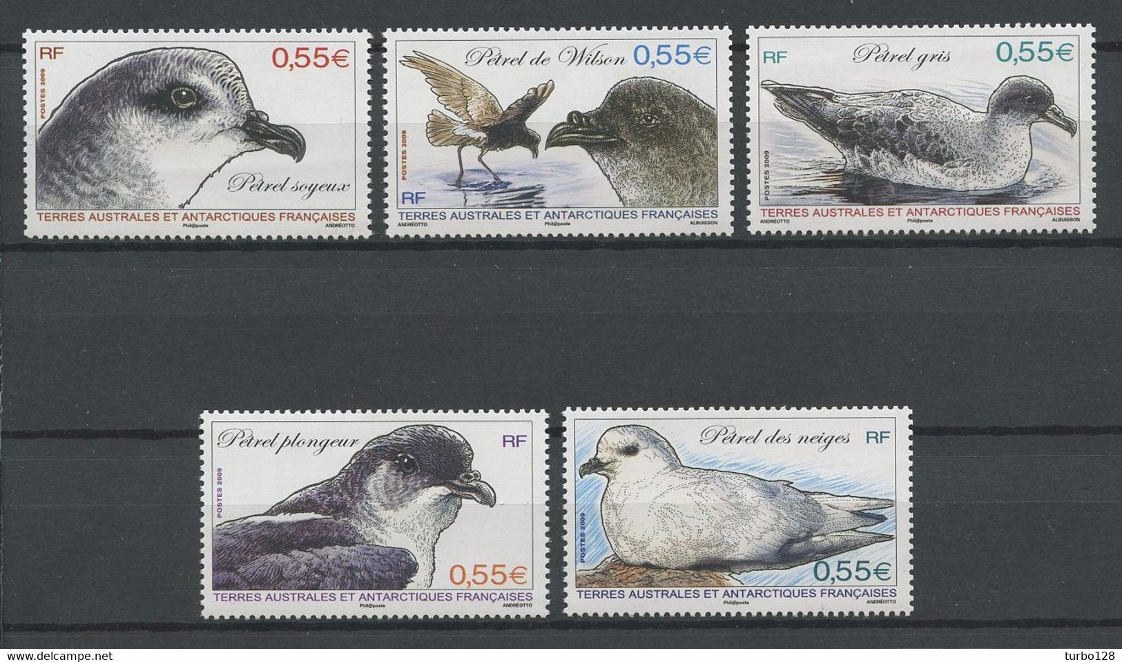 TAAF 2009 N° 530/534 ** Neufs MNH Superbes C 11 € Faune Oiseaux Pétrel Birds Fauna Animaux - Unused Stamps