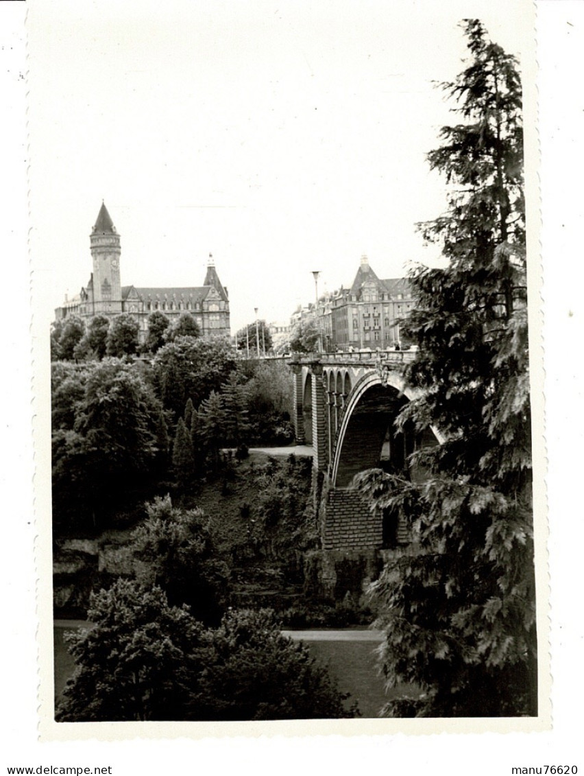 Ref 1 - Photo + Négatif  : Pont Et Ville Du Luxembourg - France  . - Europe