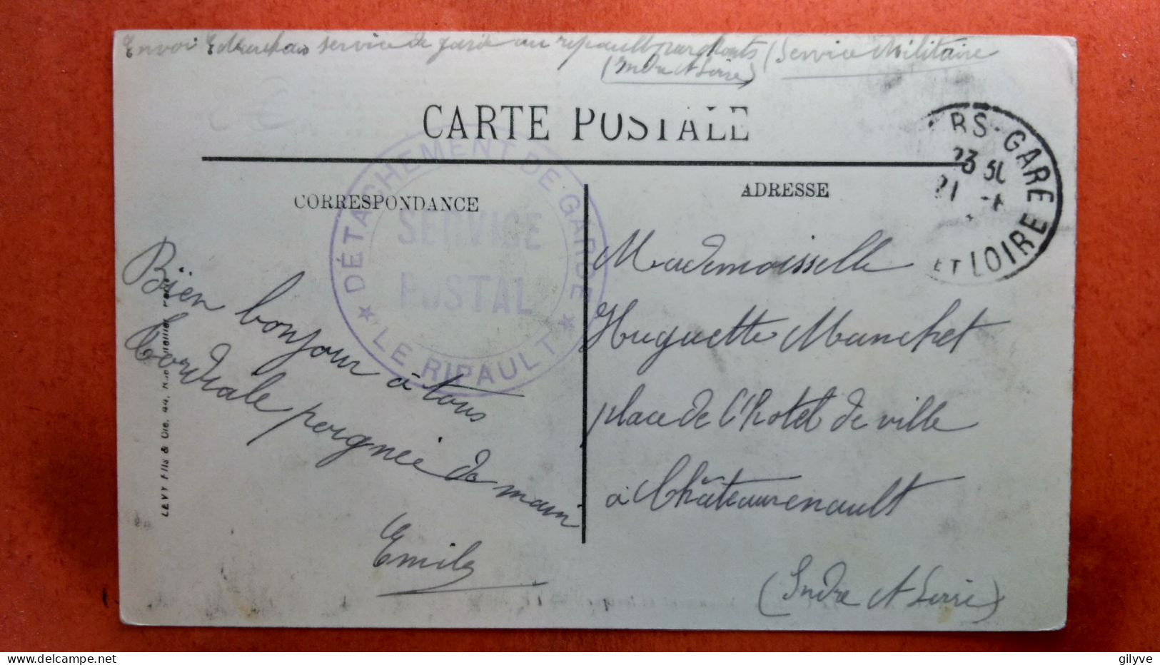 CPA (49) Angers. Le Château. Statue. Animation. Cachet Service Postal. Le Ripault. (7A.n°257) - Angers
