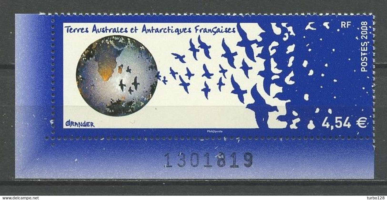 ... RARE...TAAF 2008 N° 519 ** Neuf MNH Superbe C 20 € Michel GRANGER Oiseaux Birds Globe Terrestre - Nuevos