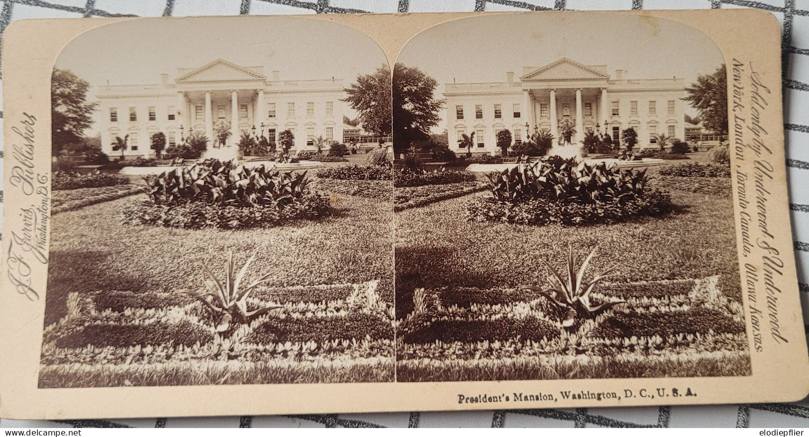 Le Palais Du Président, Washington, Etats Unis.  Underwood Stéréo - Stereoskope - Stereobetrachter