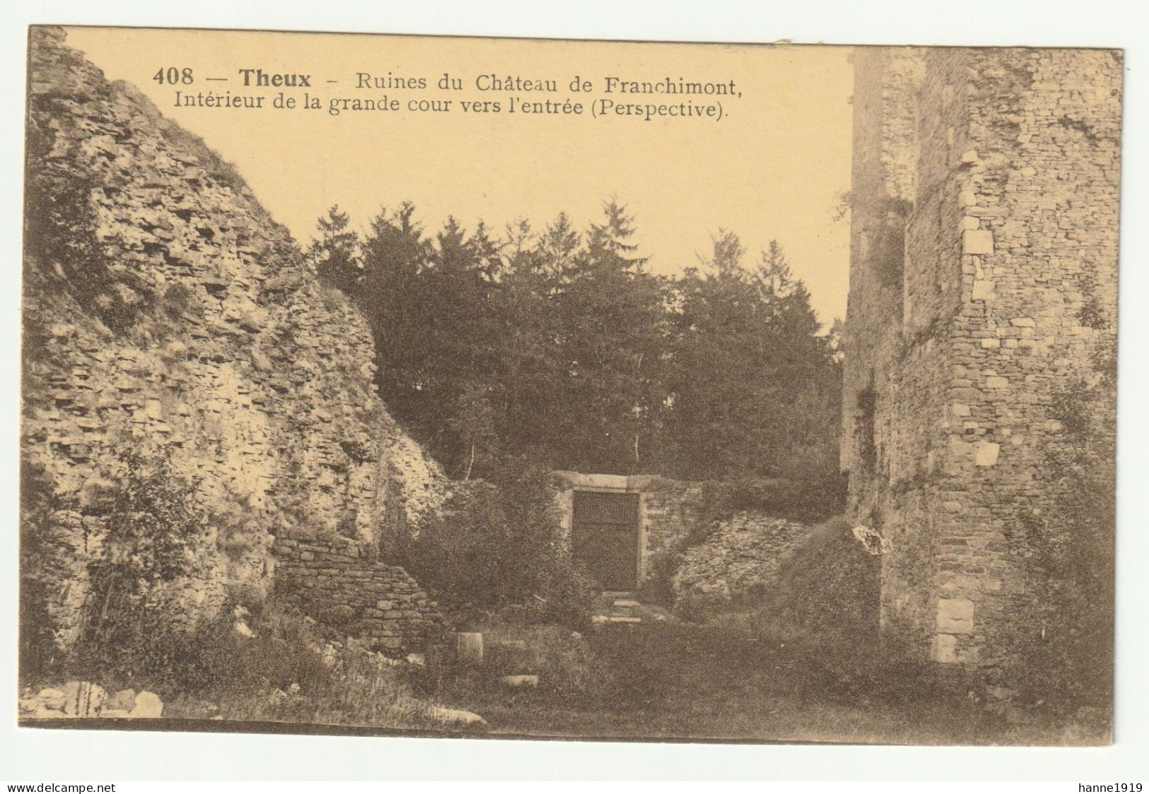 Theux Ruines Du Chateau De Franchimont Interieur De La Grande Cour Vers L' Entrée Htje - Theux