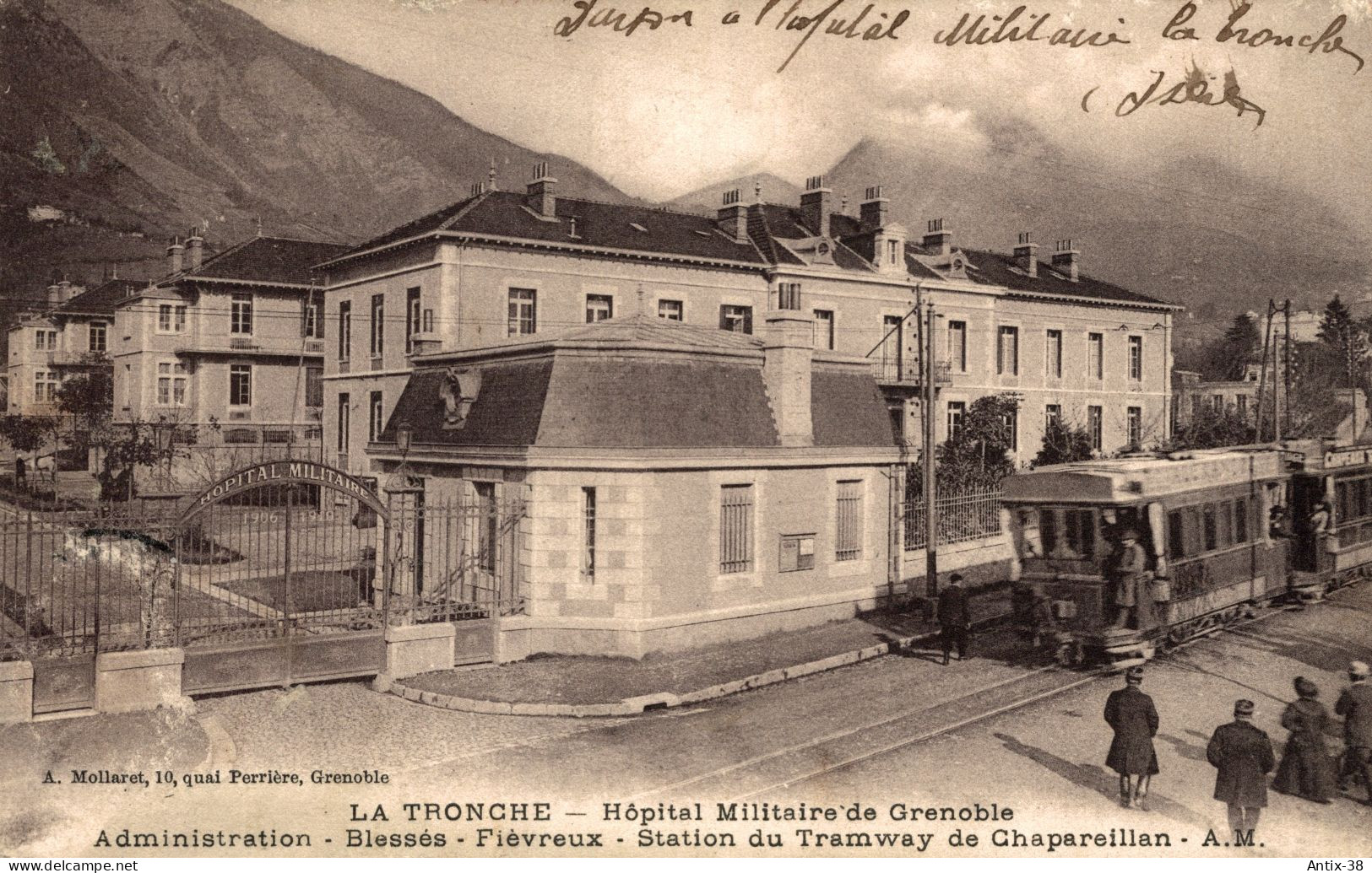 N76 - 38 - LA TRONCHE - Isère - Hôpital Militaire De Grenoble - Administration - Blessés - Fiévreux - Station Tramways - La Tronche