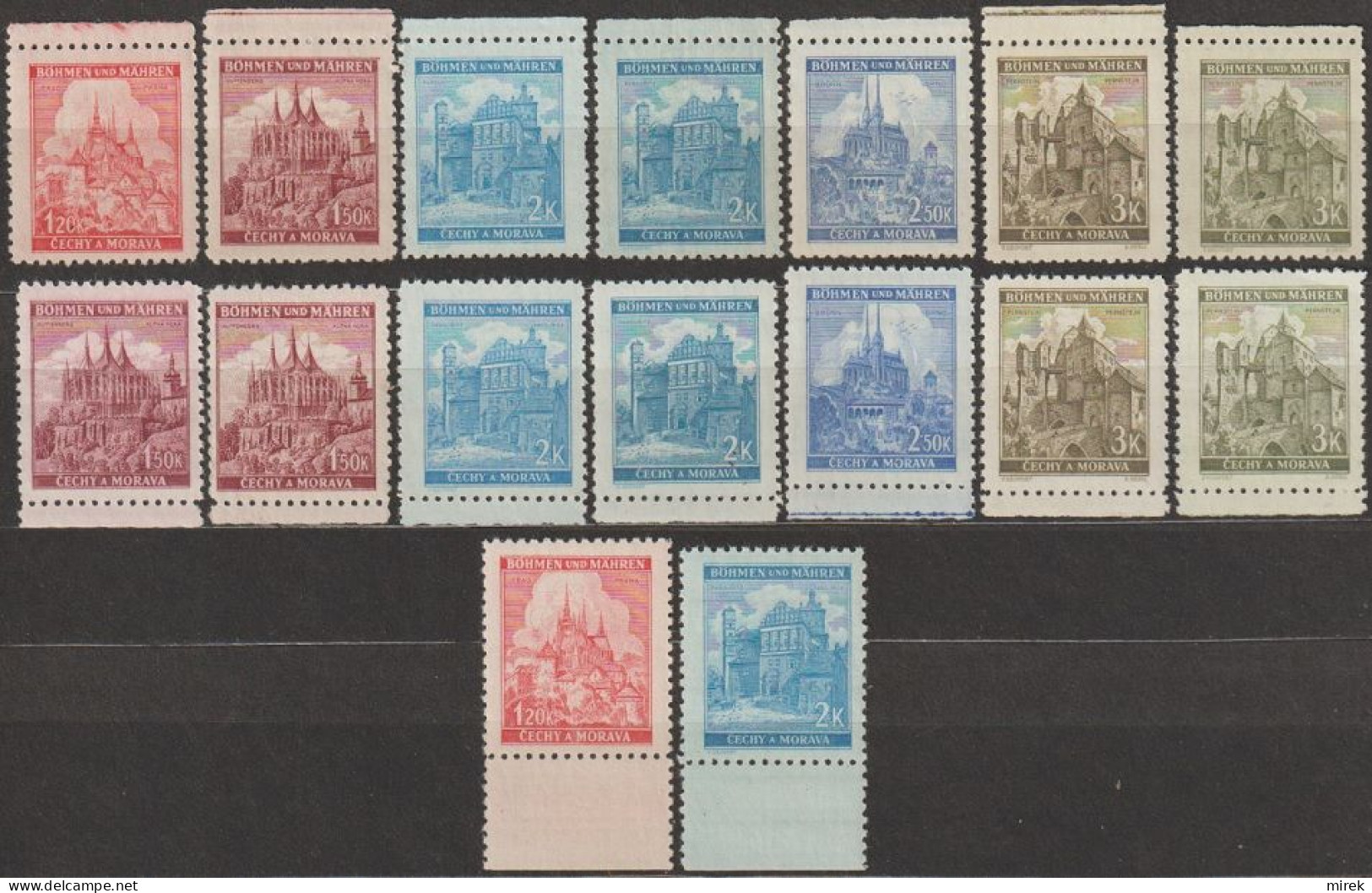 009/ Pof. 57-61, Basic Colors, Border Stamps - Unused Stamps