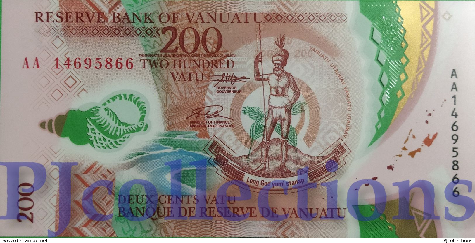 VANUATU 200 VATU 2014 PICK 12 POLYMER UNC PREFIX "AA" - Vanuatu