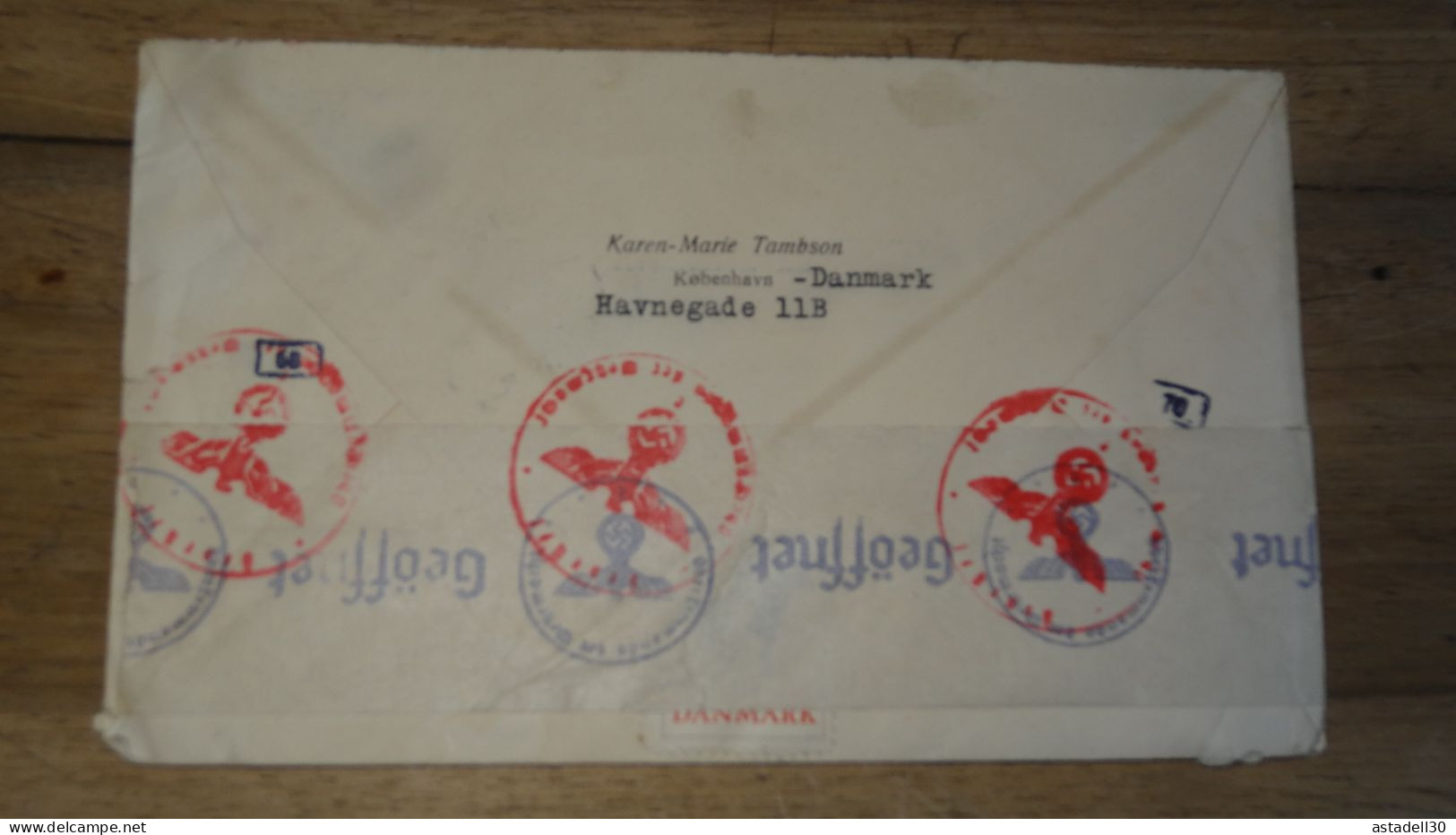 Enveloppe DANEMARK, Kobenhavn, Cenored To France - 1941   ......... Boite1 ...... 240424-85 - Covers & Documents