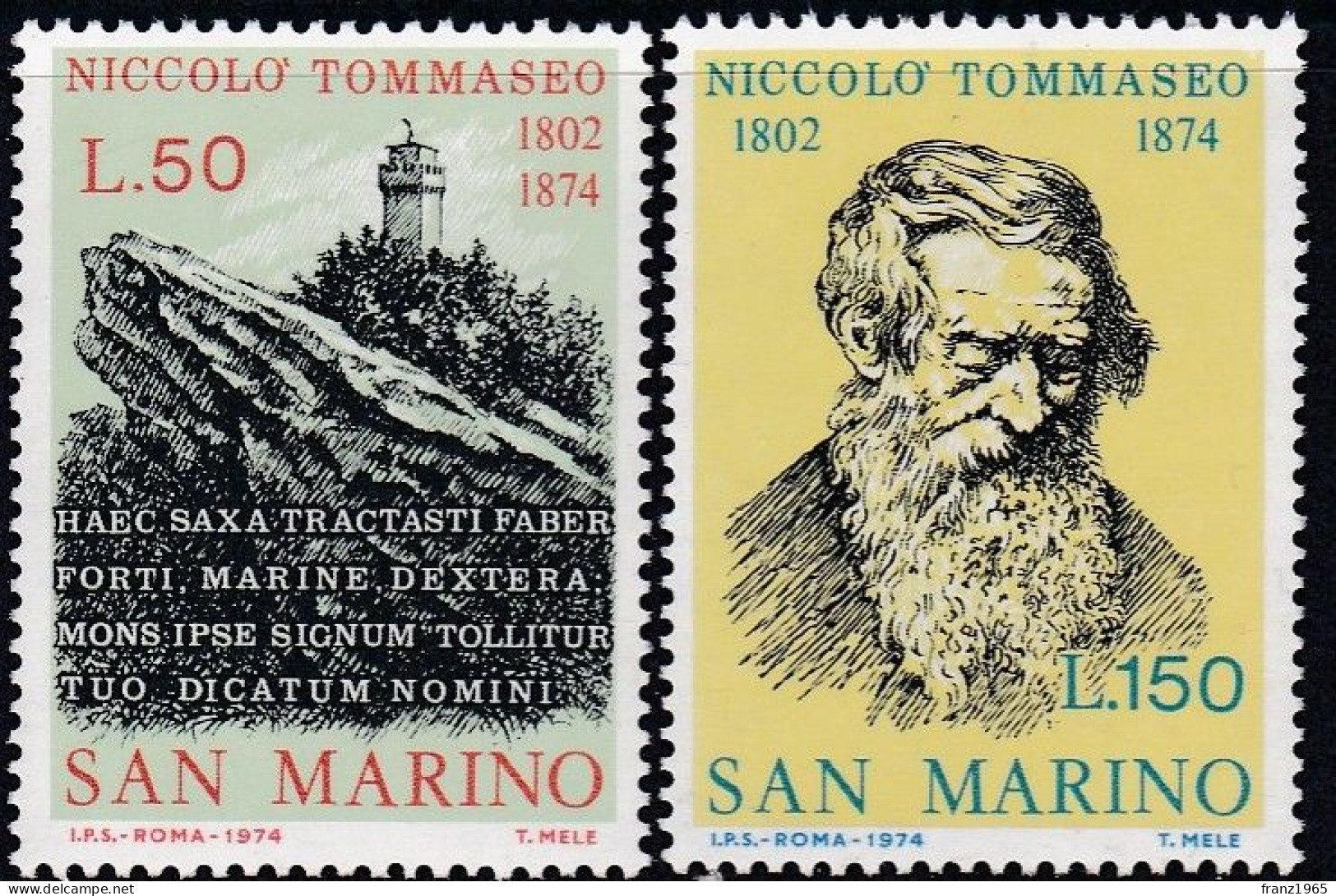 Niccolò Tommaseo - 1974 - Unused Stamps