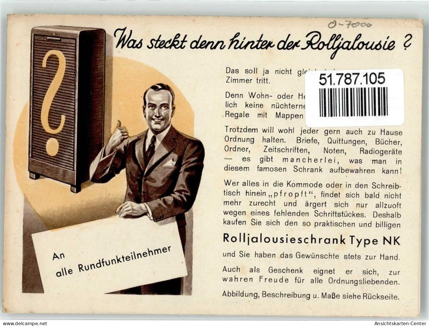 51787105 - Rolljalousie Bestellkarte - Werbepostkarten