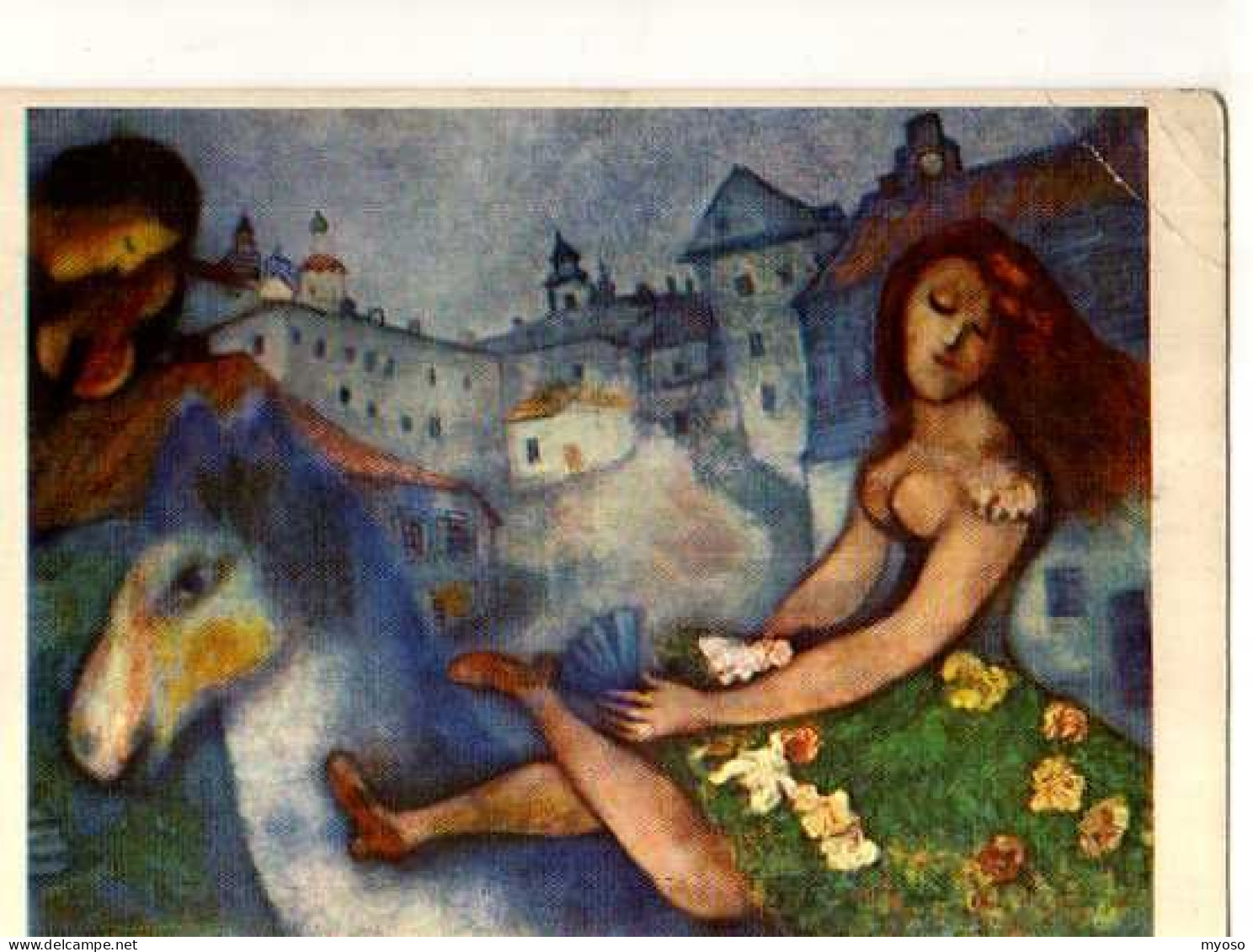 CHAGALL Jeune Fille Au Cheval,seins Nus - Peintures & Tableaux