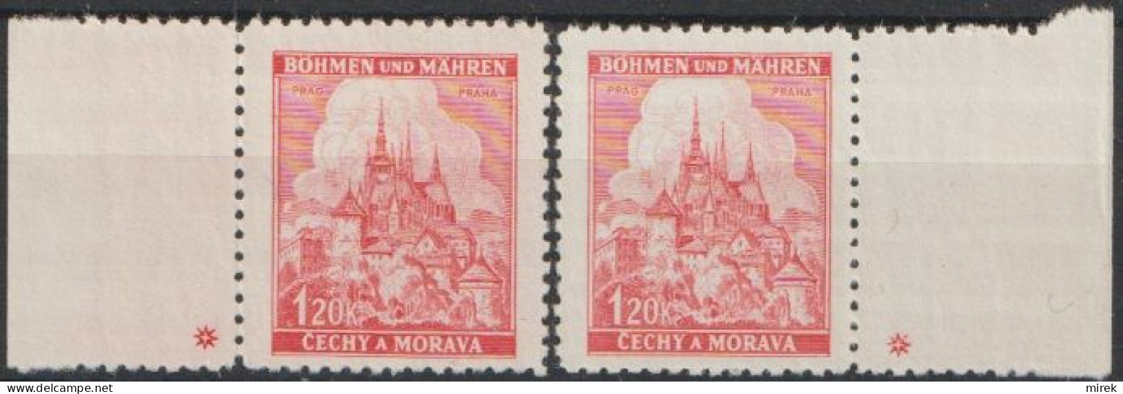 012/ Pof. 57, Border Stamps, Plate Mark + - Neufs