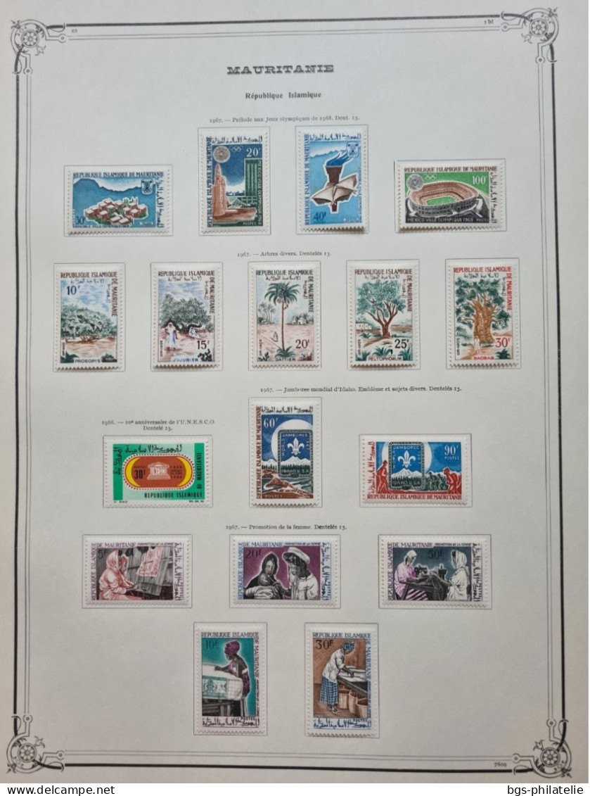 Collection de timbres de MAURITANIE  1960 à  1972 neufs *.