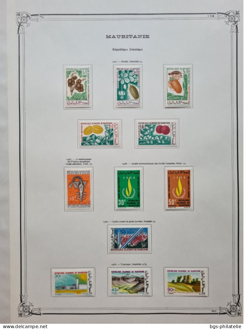 Collection de timbres de MAURITANIE  1960 à  1972 neufs *.