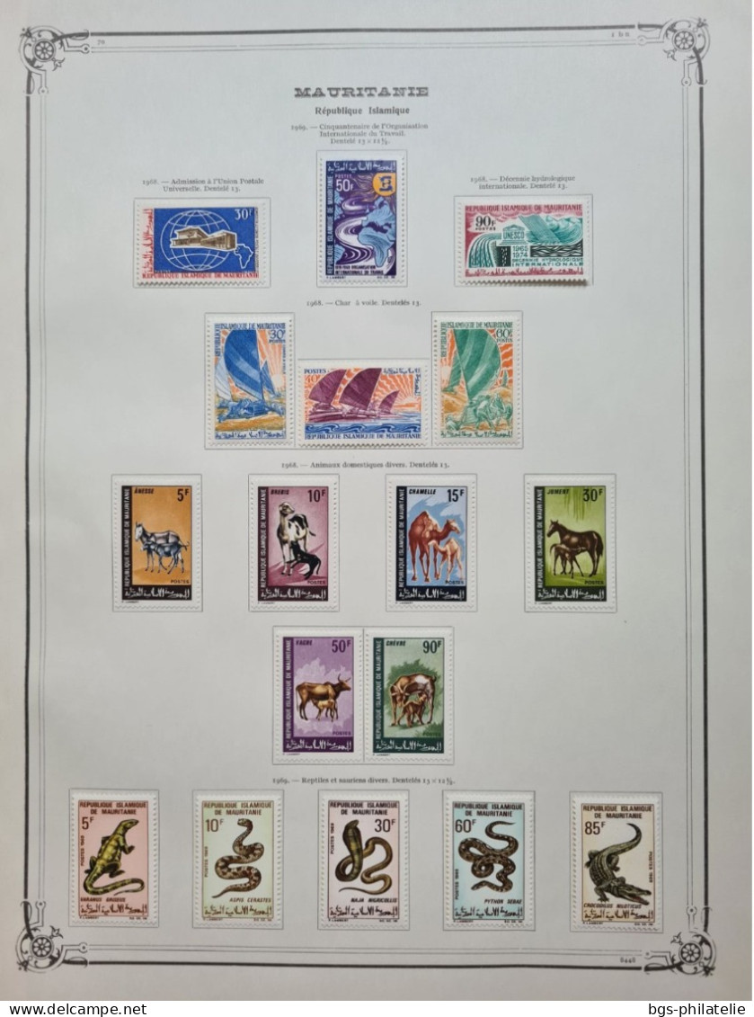 Collection de timbres de MAURITANIE  1960 à  1972 neufs *.