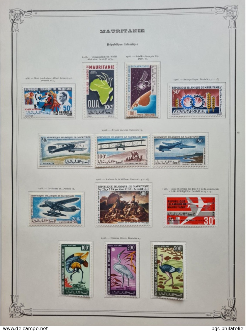 Collection de timbres de MAURITANIE  1960 à  1972 neufs *.