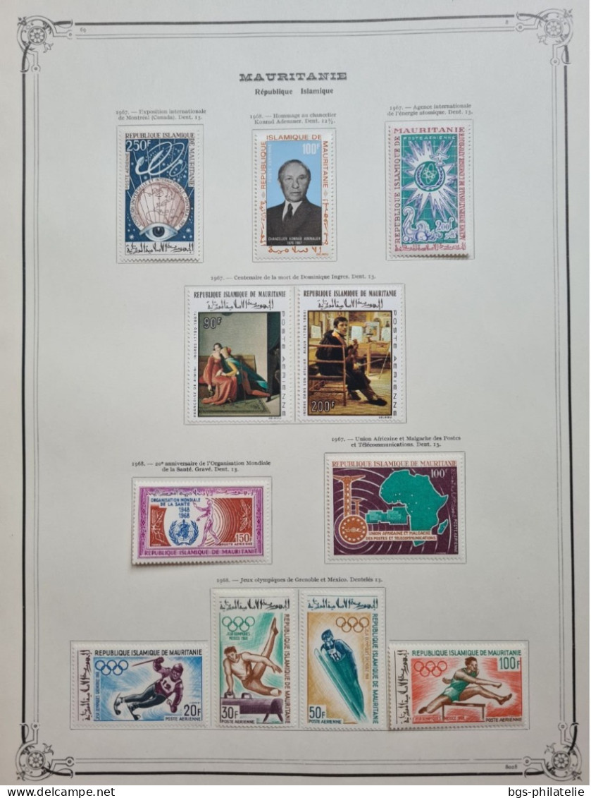 Collection de timbres de MAURITANIE  1960 à  1972 neufs *.