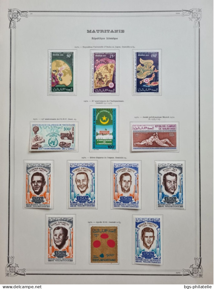 Collection de timbres de MAURITANIE  1960 à  1972 neufs *.