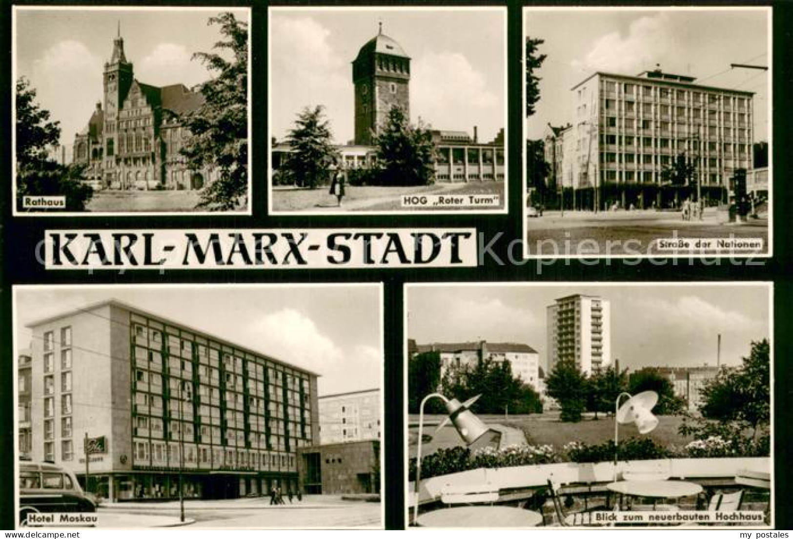 73751544 Karl-Marx-Stadt Rathaus HOG Roter Turm Strasse Der Nationen Hotel Moska - Chemnitz