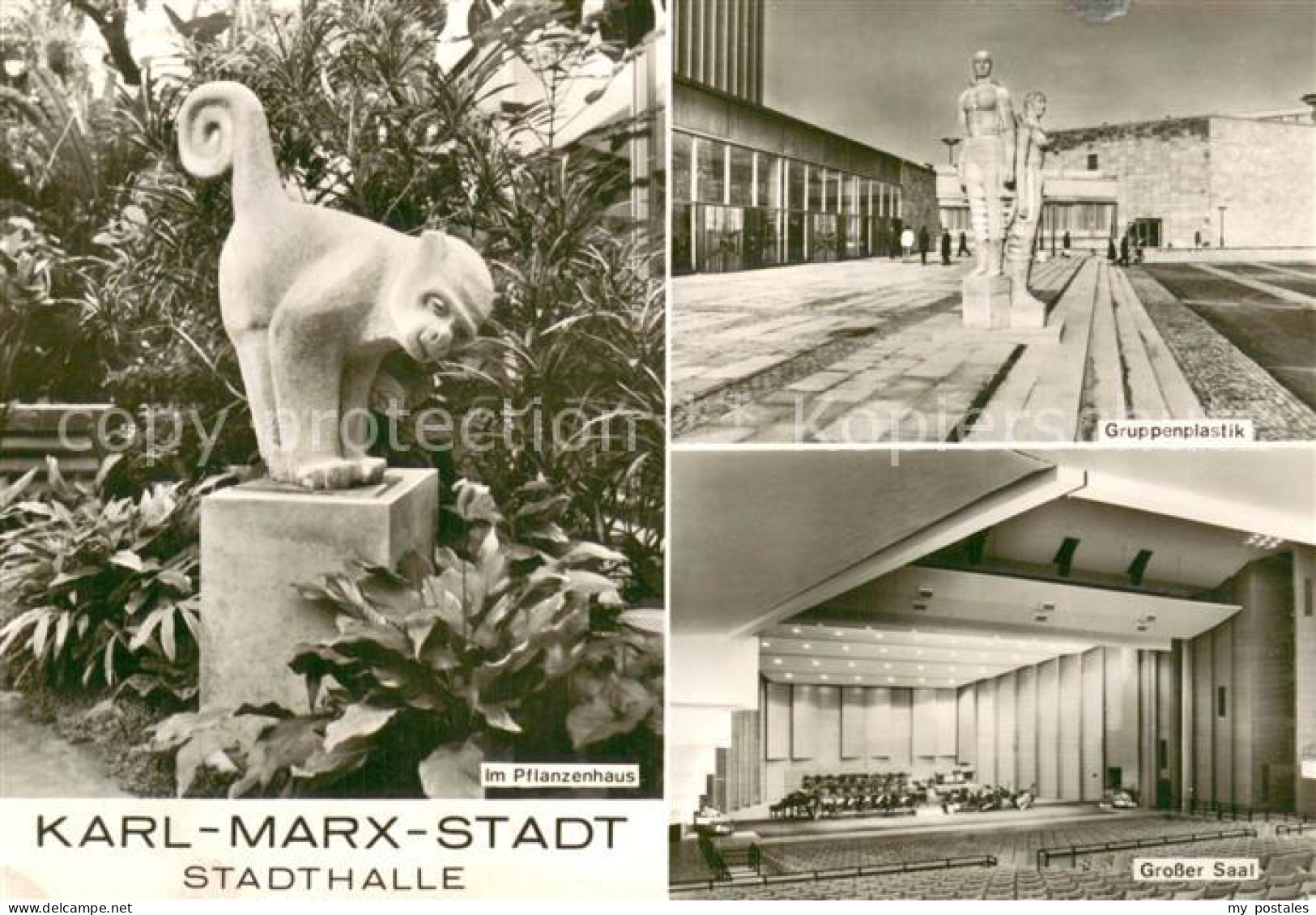 73751543 Karl-Marx-Stadt Stadthalle Pflanzenhaus Gruppenplastik Grosser Saal Kar - Chemnitz