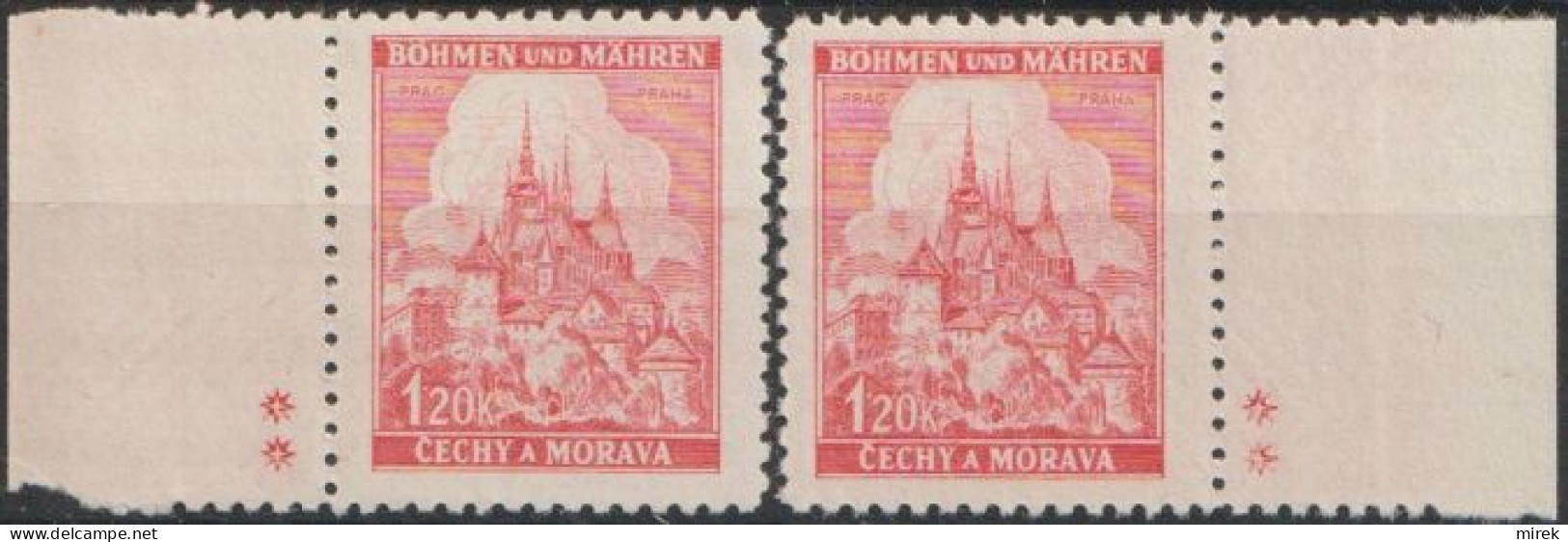 014/ Pof. 57, Border Stamps, Plate Mark ++ - Ongebruikt