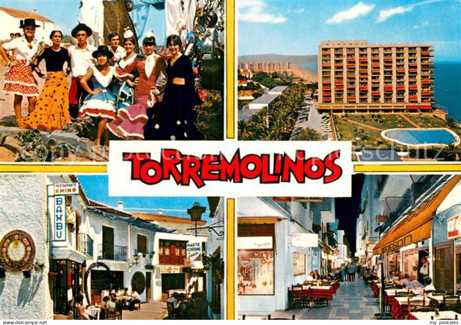 73751493 Torremolinos ES Folkloretruppe Hotel Ristorante Chino Bambu Strassencaf - Sonstige & Ohne Zuordnung