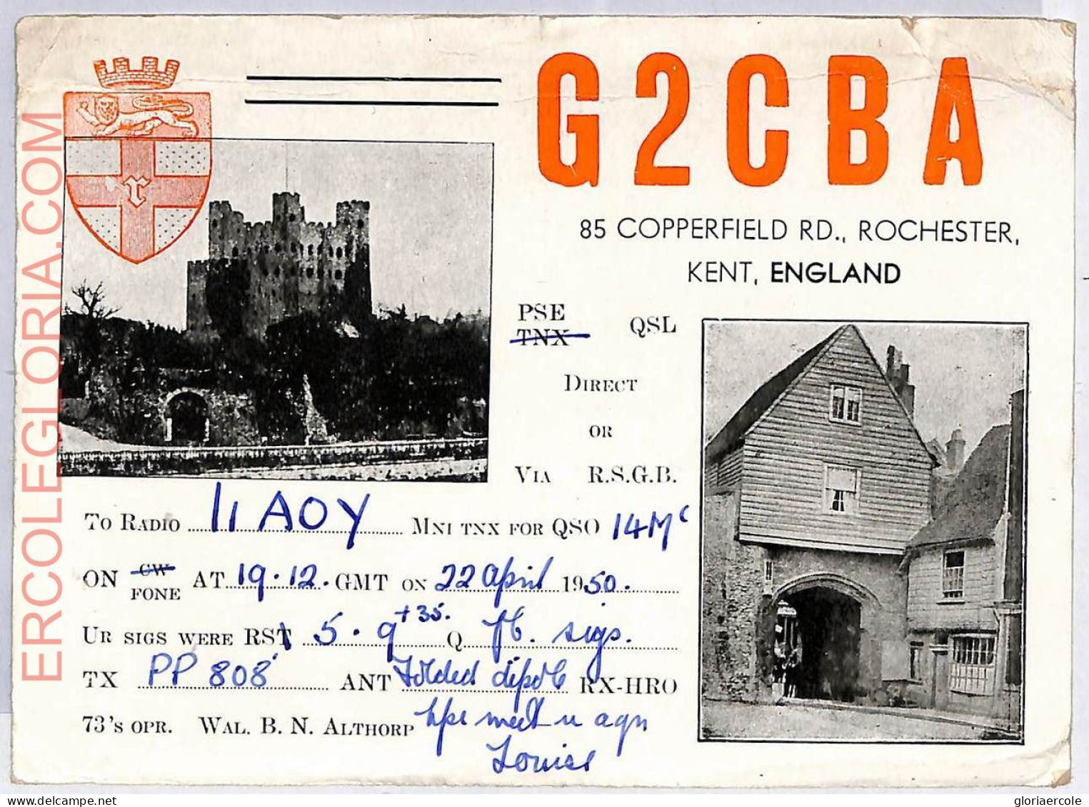 Ad9073 - GREAT BRITAIN - RADIO FREQUENCY CARD   - 1950 - Radio