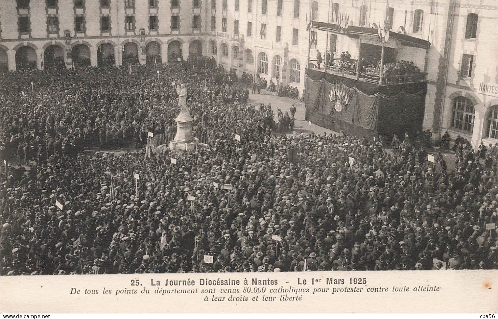 NANTES - La Journée Diocésaine 1er Mars 1925 - N°25 J. Nozais - VENTE DIRECTE X - 80.000 Catholiques - Nantes